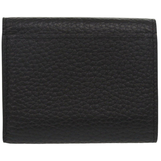 LOUIS VUITTON Tri-fold wallet M68587 leather black Portefeuille Capucines Compact XS Women Used Authentic