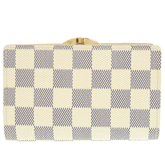 LOUIS VUITTON Bifold Wallet N61676 Damier Azur Canvas white Damier Azur Portefeuille Viennoiserie Women Used Authentic