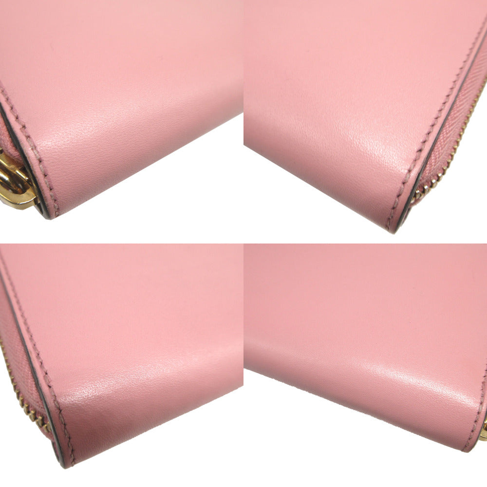 GUCCI Long Wallet Purse 410102 leather pink