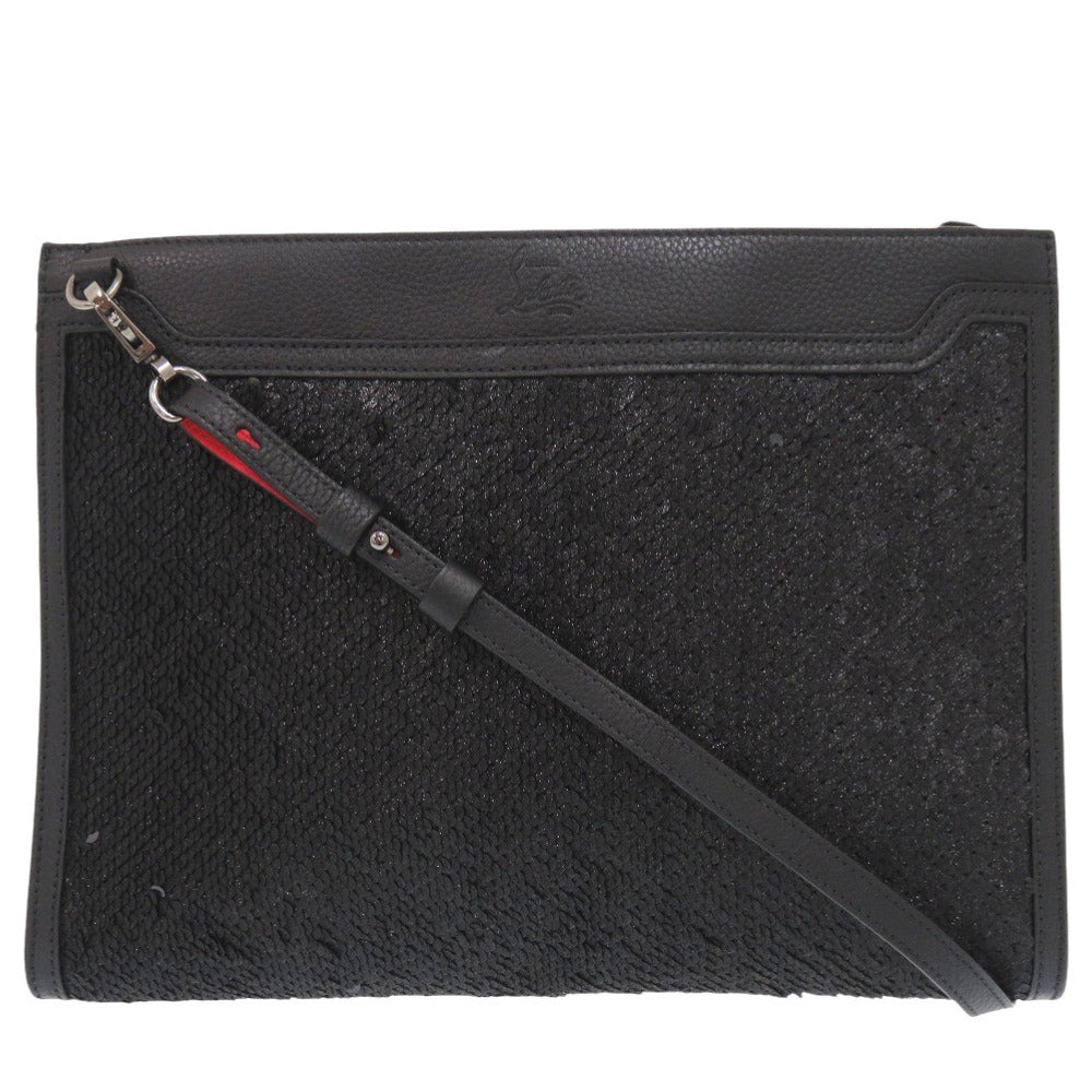Christian Louboutin Shoulder Bag FA7369 Leather, Sequins black Sky porch