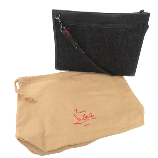 Christian Louboutin Shoulder Bag FA7369 Leather, Sequins black Sky porch