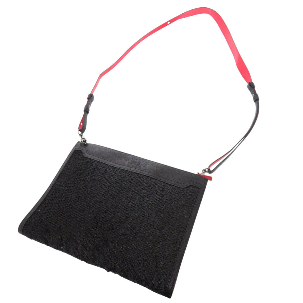 Christian Louboutin Shoulder Bag FA7369 Leather, Sequins black Sky porch