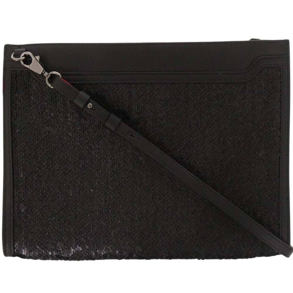 Christian Louboutin Shoulder Bag 3185202 Leather, Sequins black Sky porch Women Used Authentic