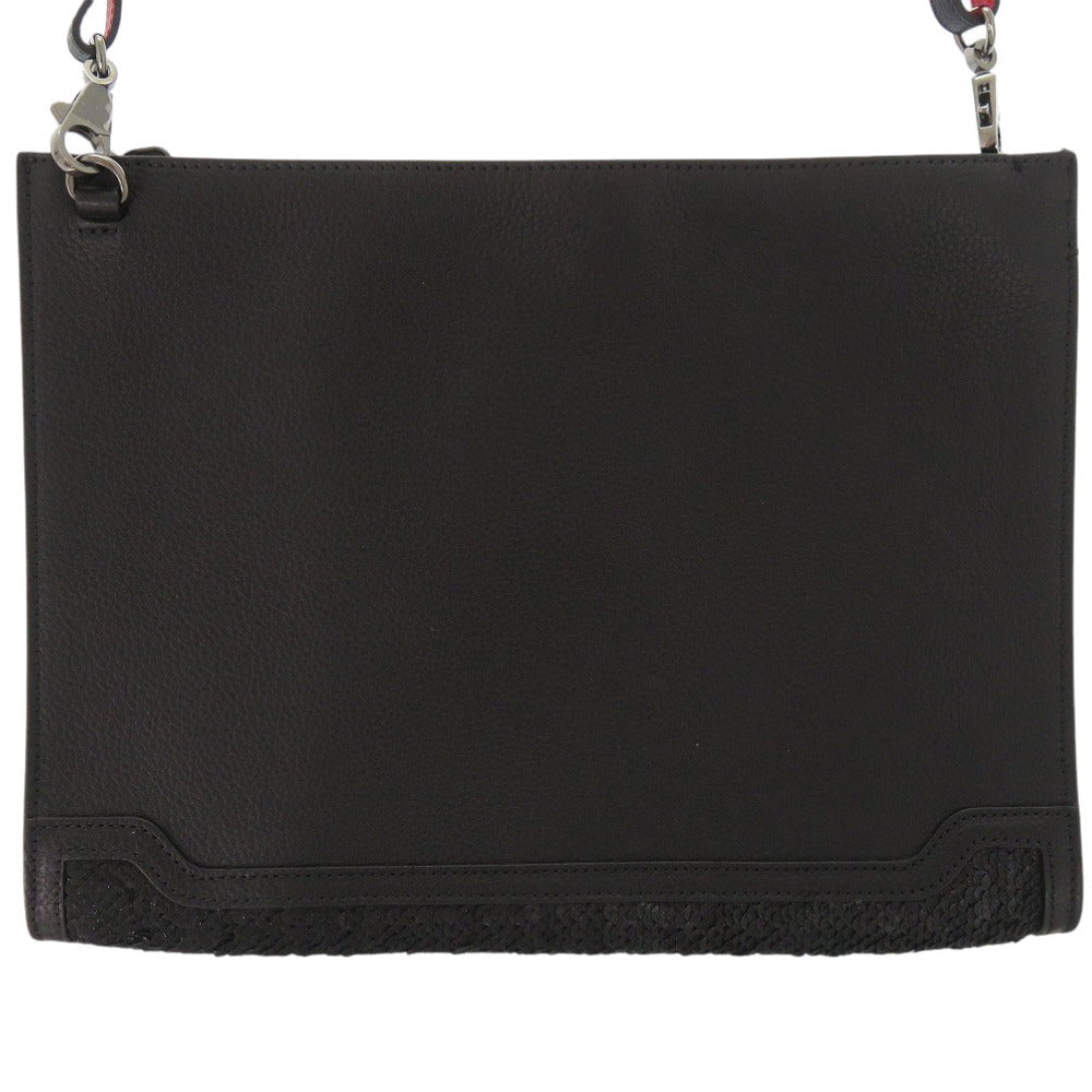 Christian Louboutin Shoulder Bag 3185202 Leather, Sequins black Sky porch Women Used Authentic