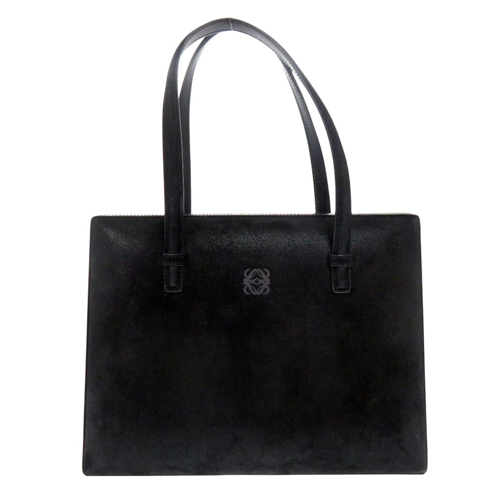 LOEWE Handbag Suede, Leather black vintage anagram Women Used Authentic