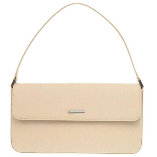 BURBERRY Handbag leather beige With logo Women Used Authentic
