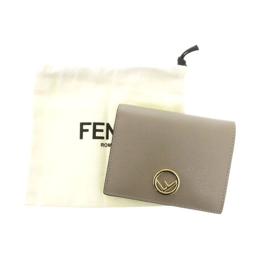 FENDI Bifold Wallet 8M0387 leather beige Ehuise Fendi Women Used Authentic
