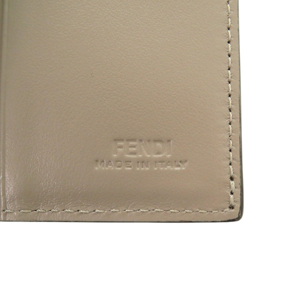 FENDI Bifold Wallet 8M0387 leather beige Ehuise Fendi Women Used Authentic