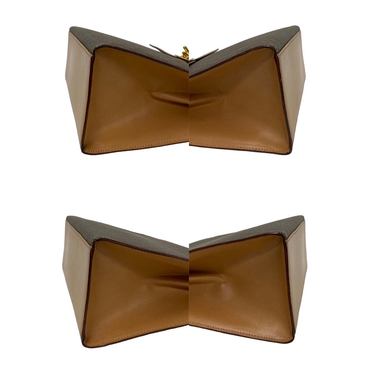 CELINE Handbag Leather, PVC Brown Macadam Blason Triomphe logo ring Metal Women Used Authentic