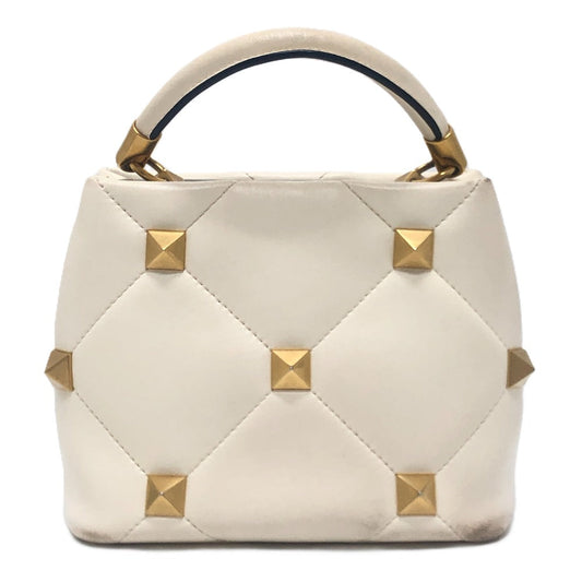 VALENTINO Handbag VW0B0197BSF leather white Rockstud Roman studs