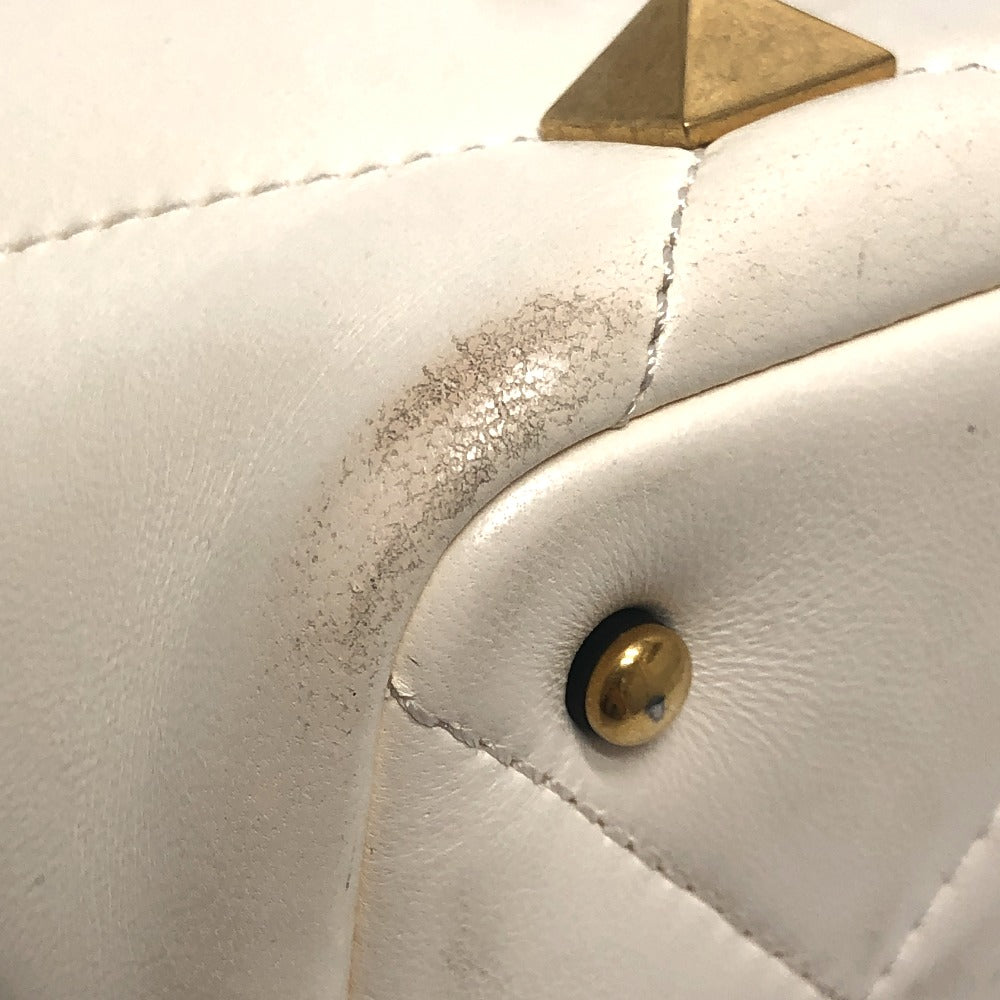 VALENTINO Handbag VW0B0197BSF leather white Rockstud Roman studs