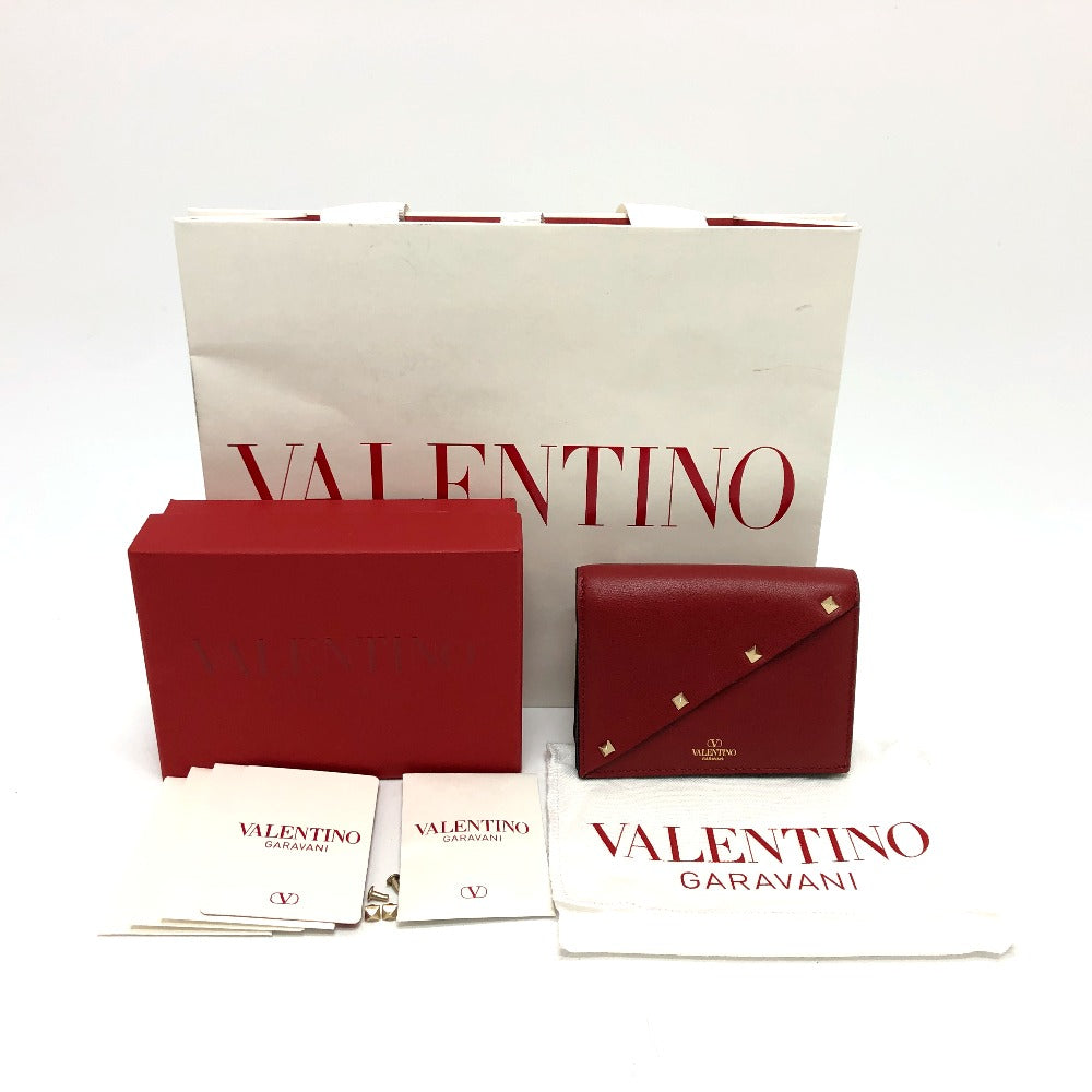 Valentino Folded wallet 5W2P0AE4VRF leather Red Rock studs