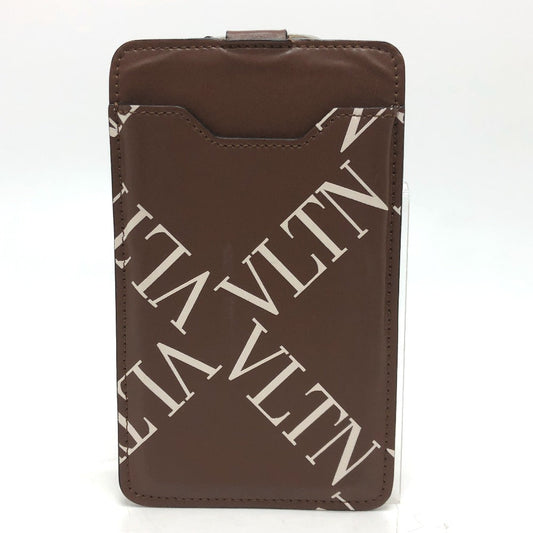 Valentino Shoulder Bag leather Brown Logo all-over pattern