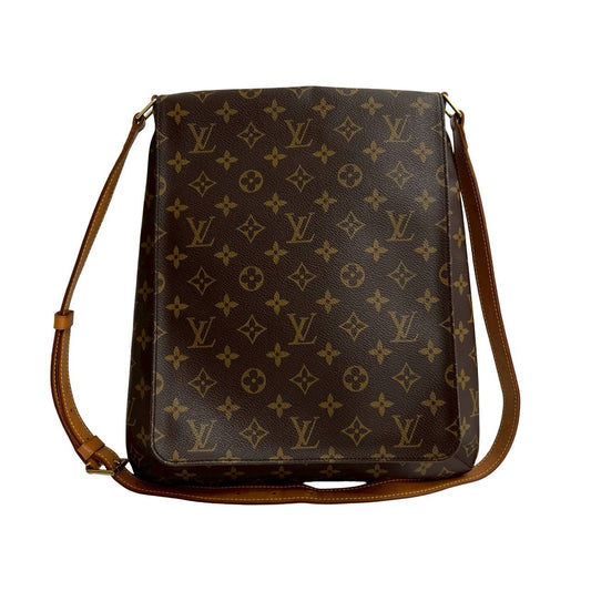 LOUIS VUITTON Shoulder Bag leather Brown Monogram Musette