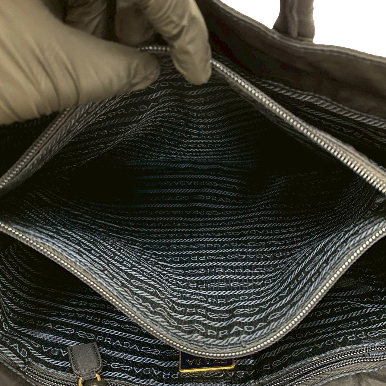 PRADA Handbag Nylon Navy