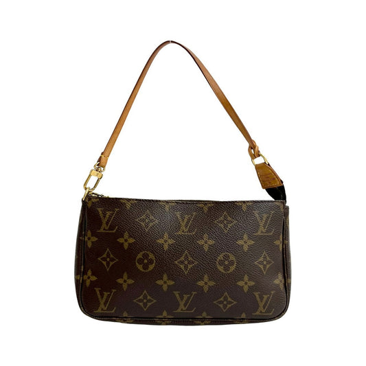 LOUIS VUITTON Handbag leather Brown Monogram Pochette Accessoires