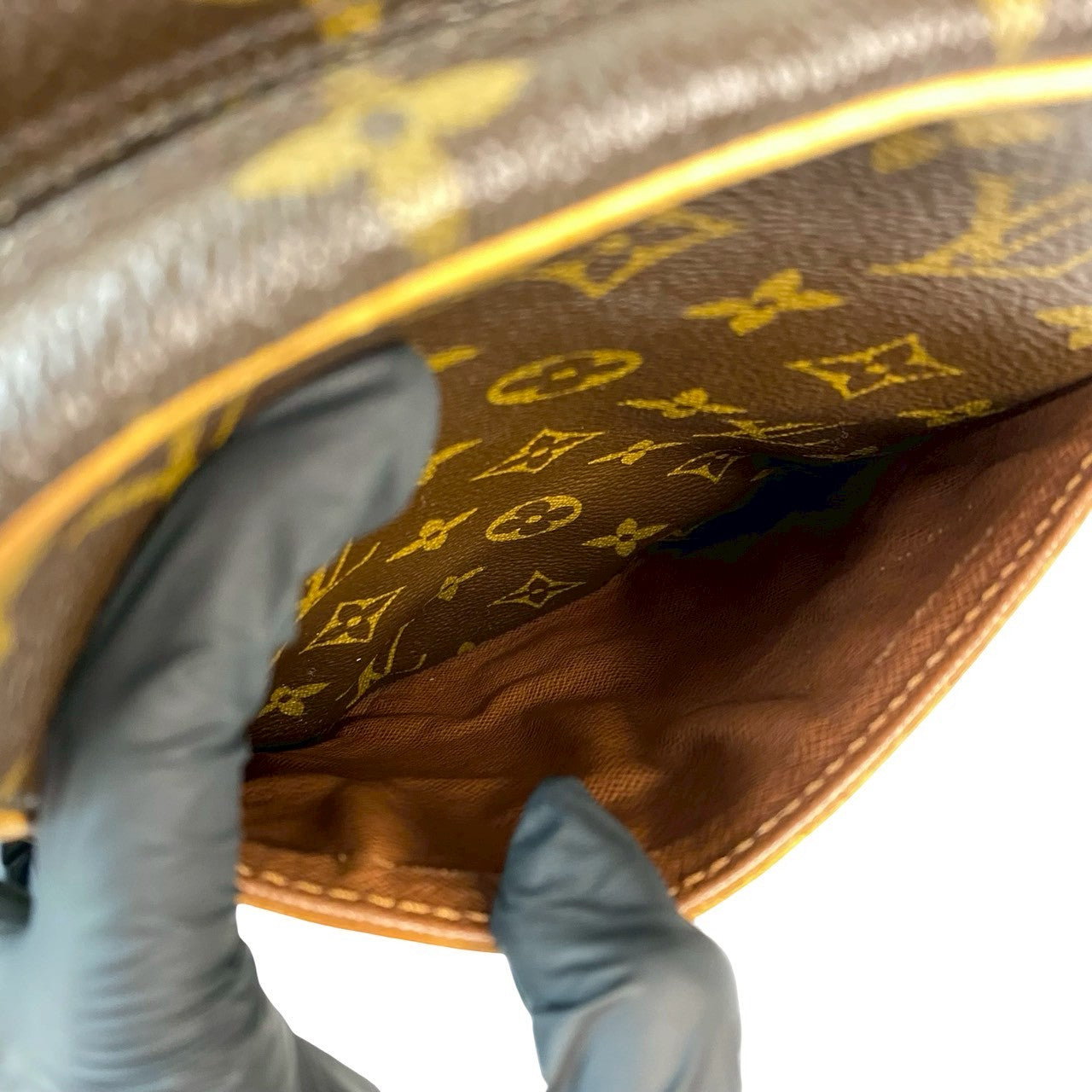 LOUIS VUITTON Shoulder Bag leather Brown Monogram Danube