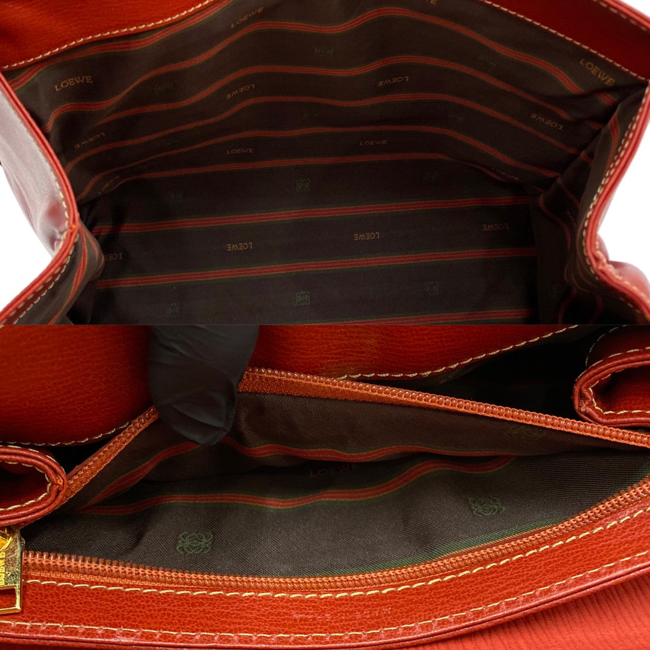 LOEWE Shoulder Bag leather Red Velazquez Women Used Authentic