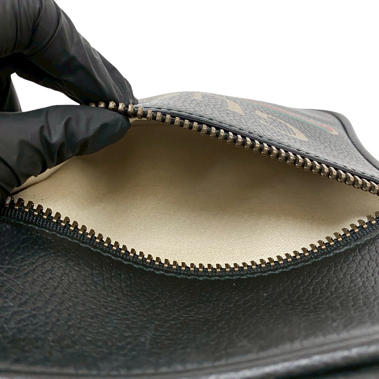 GUCCI Shoulder Bag leather black Sherry line