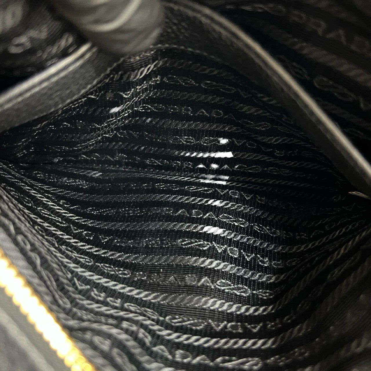 PRADA Shoulder Bag leather black