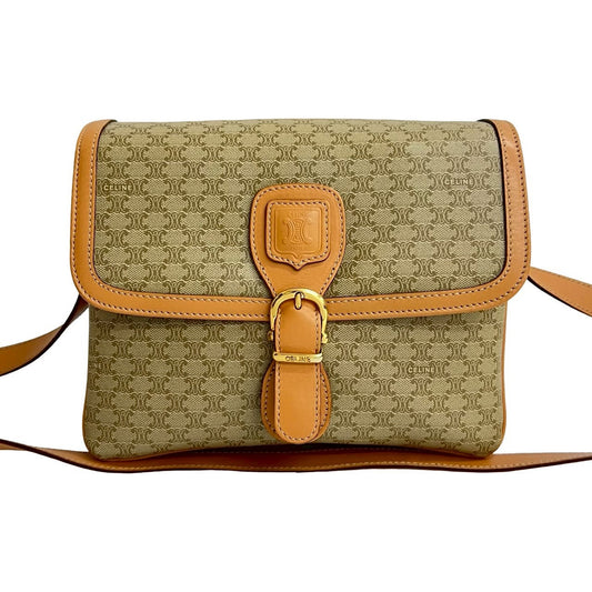 CELINE Shoulder Bag leather beige