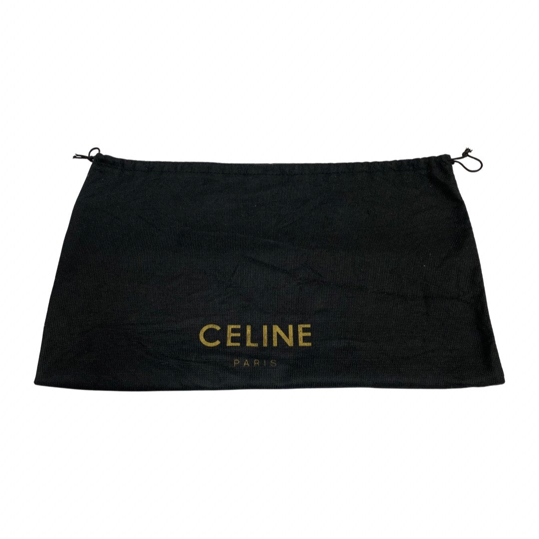 CELINE Handbag Calfskin, Leather black Circle logo Women Used Authentic