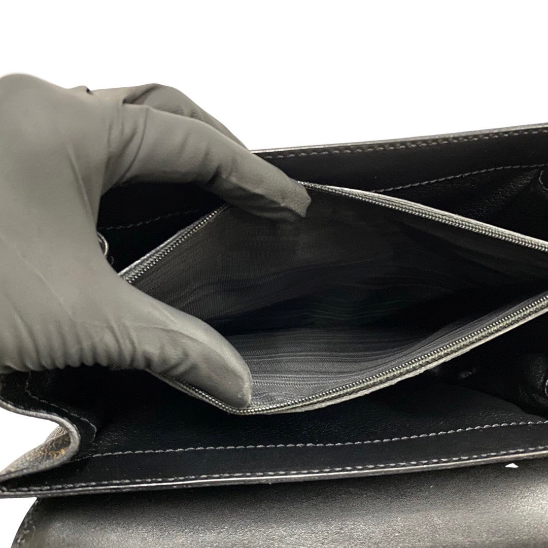 CELINE Handbag Leather, PVC black Macadam Women Used Authentic