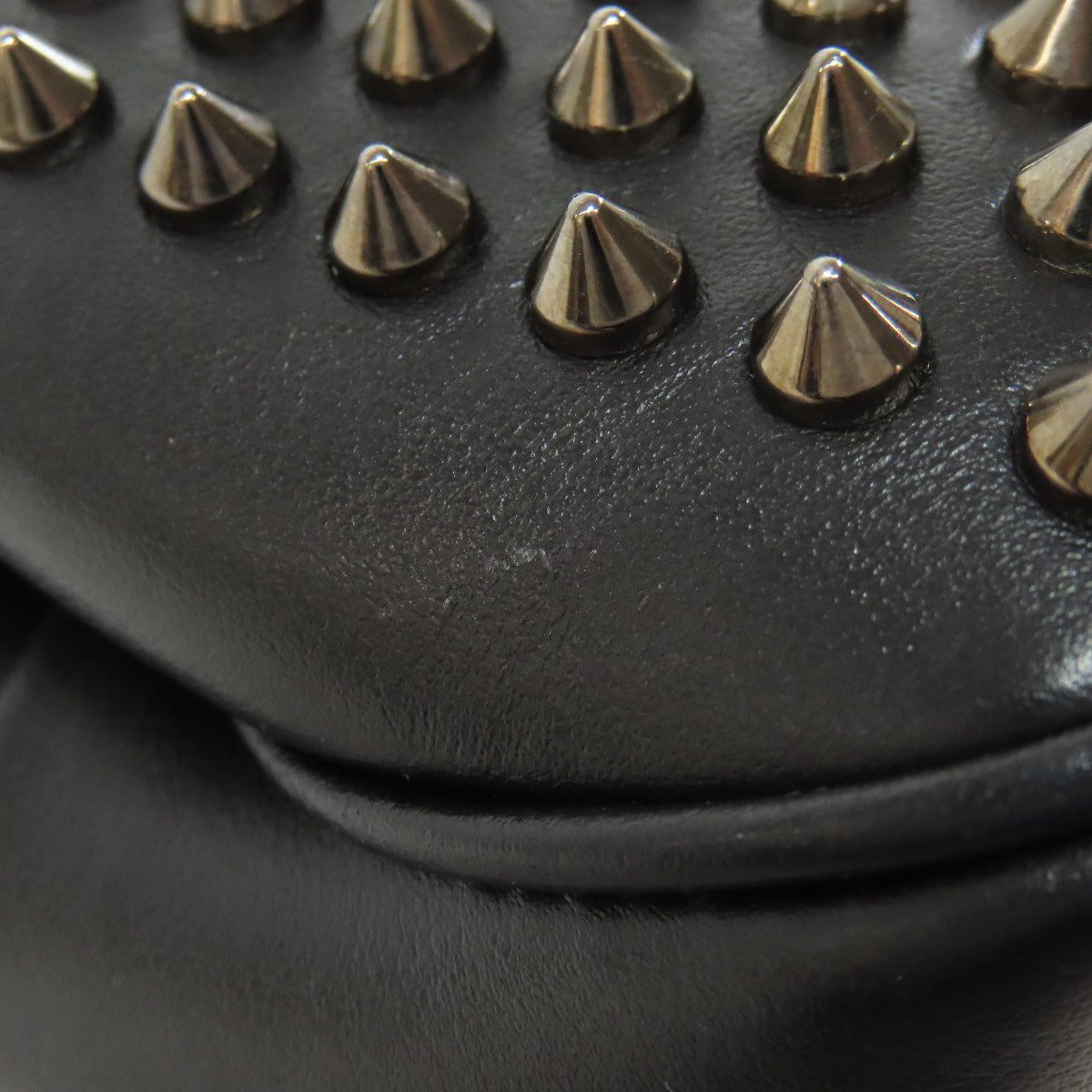 Christian Louboutin Shoulder Bag leather black spike