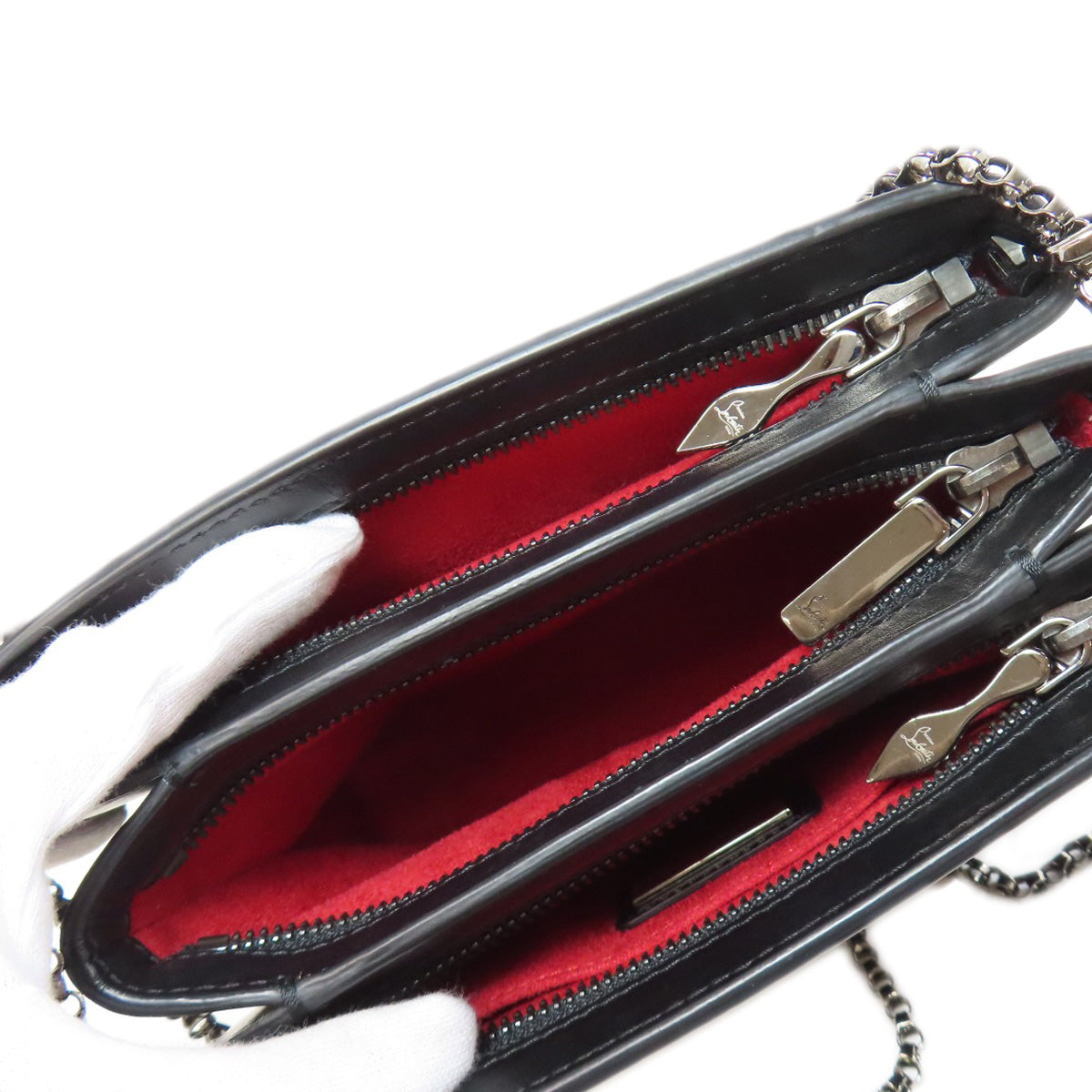 Christian Louboutin Shoulder Bag leather black spike