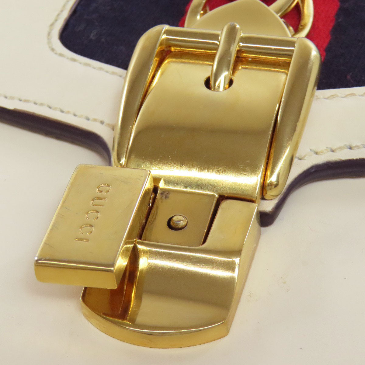 GUCCI Handbag 431665 leather white Sylvie 2WAY