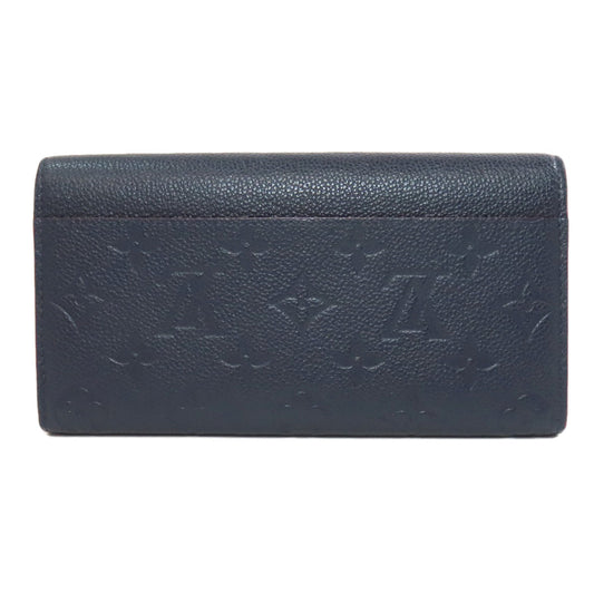 LOUIS VUITTON Long Wallet Purse M62125 Ann Platt Navy Portefeuille Sara Women Used Authentic