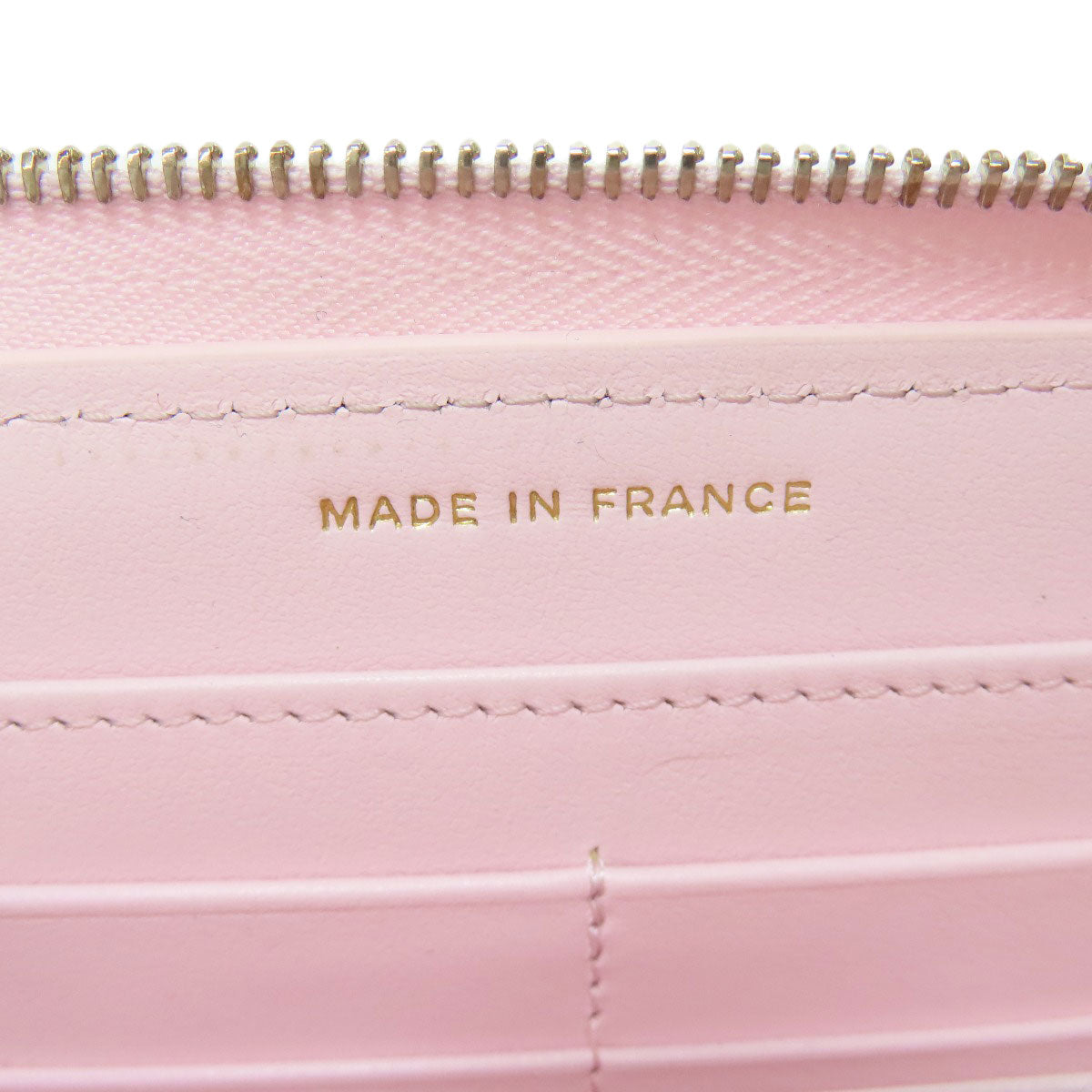 CHANEL Long Wallet Purse Grained Calfskin Skin pink Matelasse COCO Mark Gold Metal Women Used Authentic