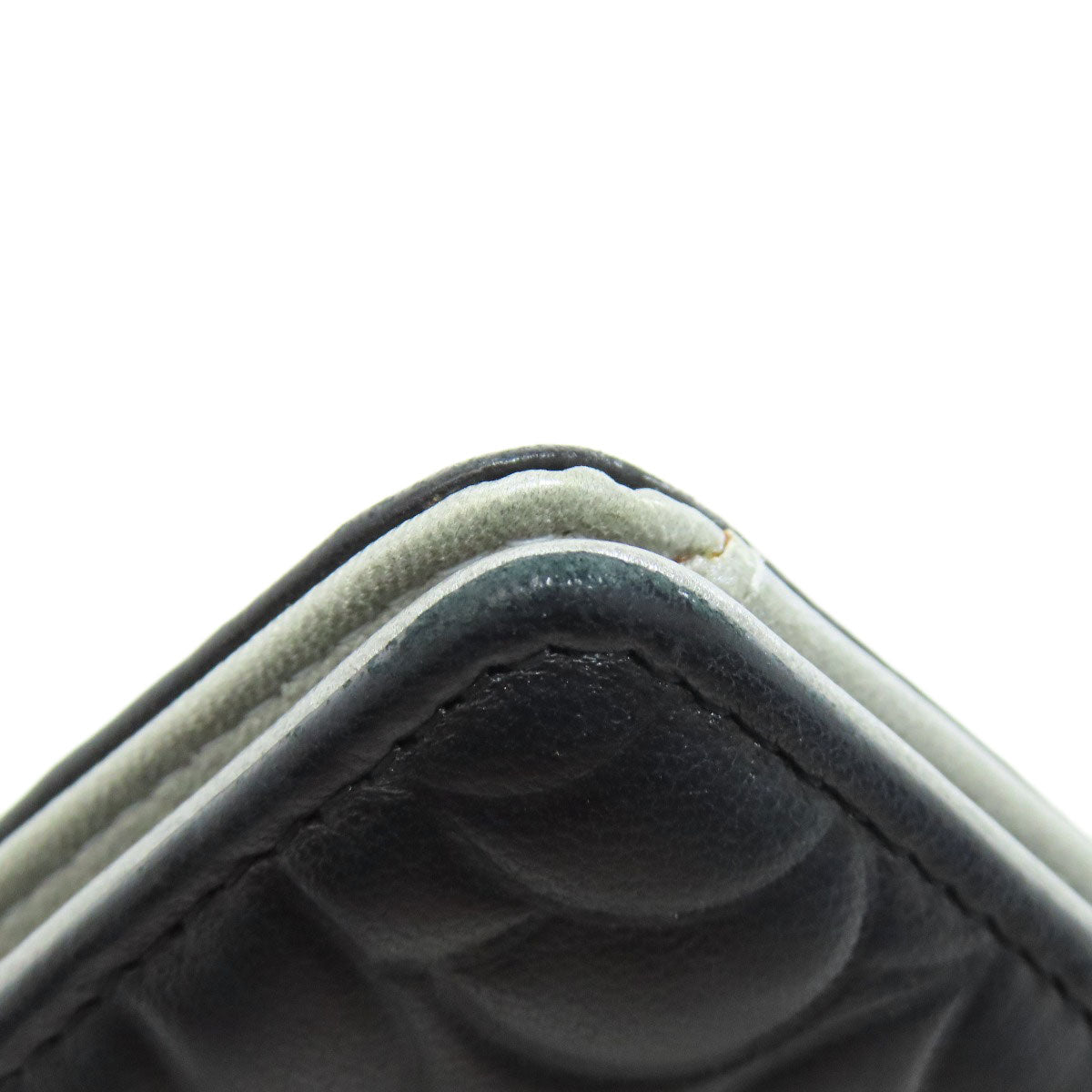 CHANEL Long Wallet Purse lambskin black Camellia COCO Mark SilverMetal Women Used Authentic