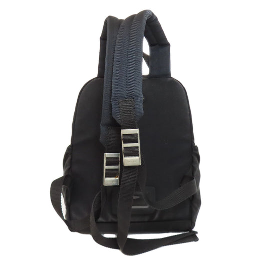 PRADA Backpack Nylon black logoMetal Women Used Authentic
