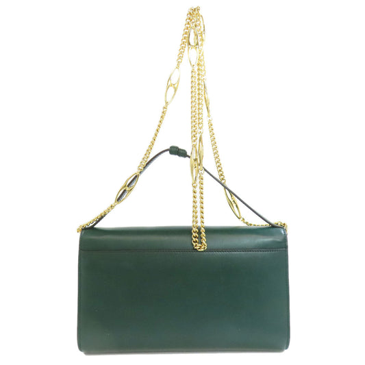 GUCCI Handbag 572375 Calfskin green Zumi ChainShoulder Women Used Authentic