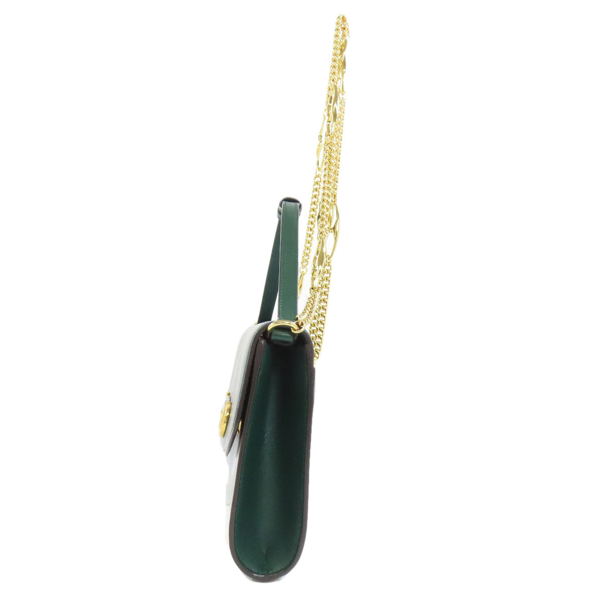 GUCCI Handbag 572375 Calfskin green Zumi ChainShoulder Women Used Authentic