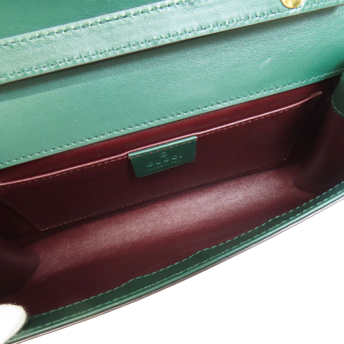 GUCCI Handbag 572375 Calfskin green Zumi ChainShoulder Women Used Authentic
