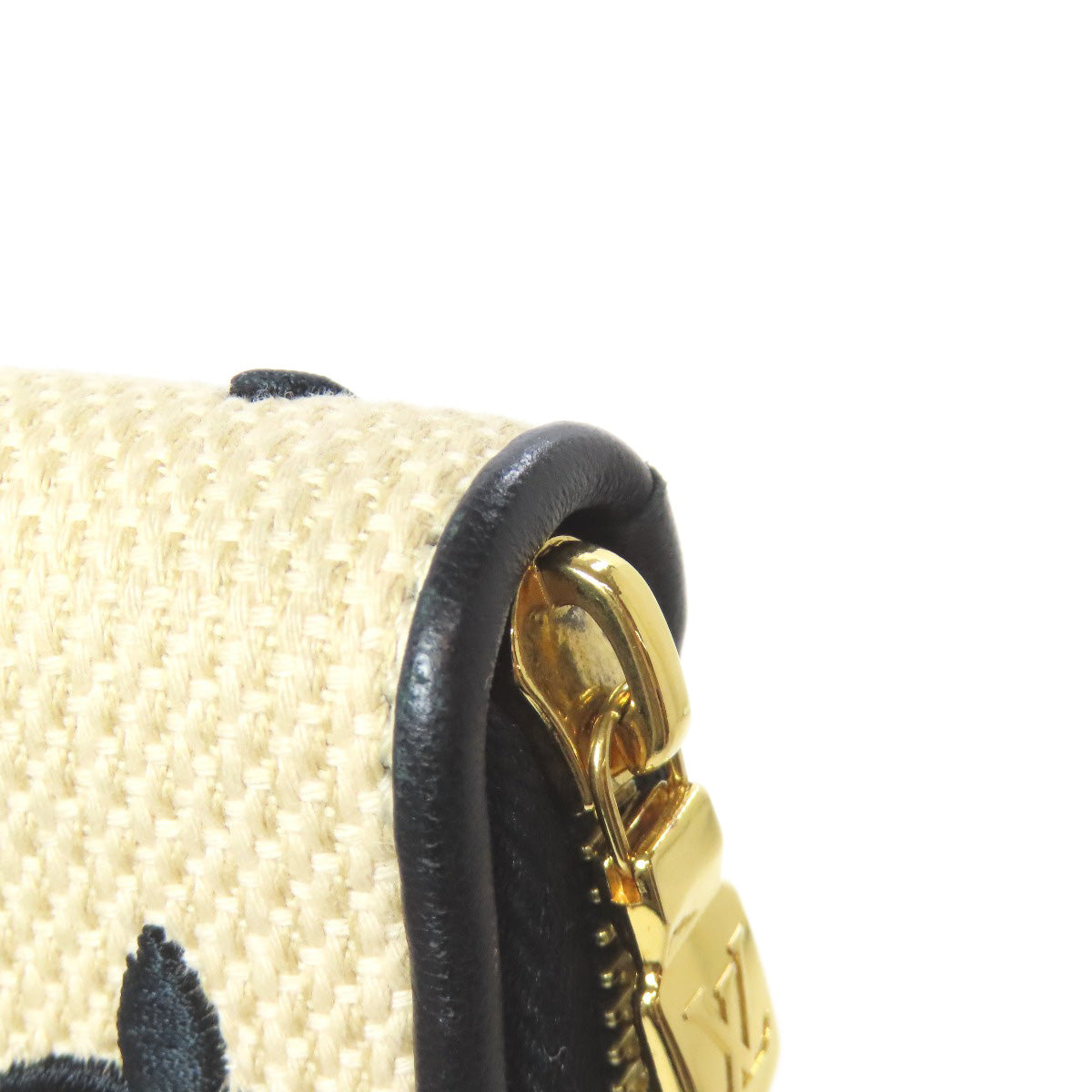 LOUIS VUITTON Long Wallet Purse M82529 Cotton canvas beige Zippy Wallet by the Pool Women Used Authentic