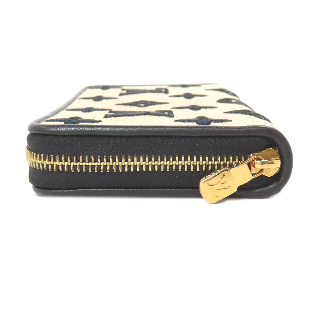 LOUIS VUITTON Long Wallet Purse M82529 Cotton canvas beige Zippy Wallet by the Pool Women Used Authentic