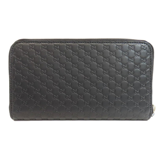GUCCI Long Wallet Purse 544473 leather black Outlet GG Signature Micro Shima mens(Unisex) Used Authentic