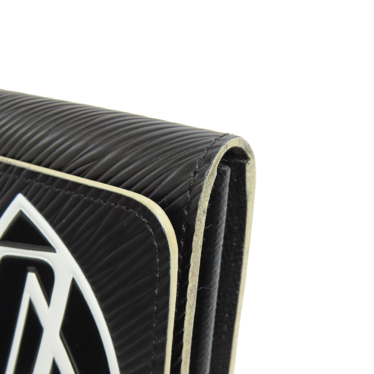 LOUIS VUITTON Long Wallet Purse M62008 Epi black Portefeuille Twist Sticker Women Used Authentic
