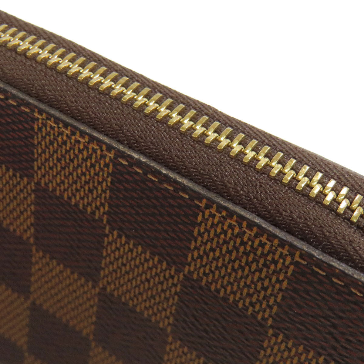 LOUIS VUITTON Long Wallet Purse N60534 Damier canvas Brown Portefeuille Clemence Women(Unisex) Used Authentic