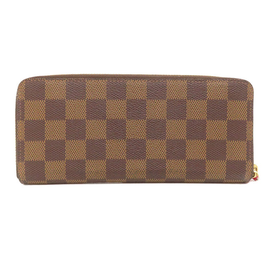 LOUIS VUITTON Long Wallet Purse N60534 Damier canvas Brown Portefeuille Clemence Women(Unisex) Used Authentic