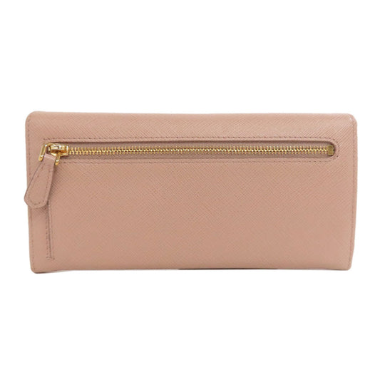 PRADA Long Wallet Purse leather beige Safiano logo