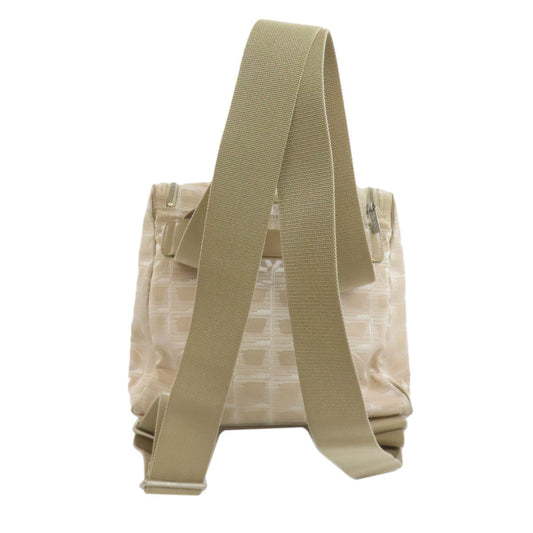 CHANEL Backpack Nylon jacquard beige New travel line