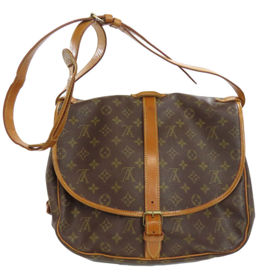 LOUIS VUITTON Shoulder Bag M42254 Monogram canvas Brown Saumur Women Used Authentic