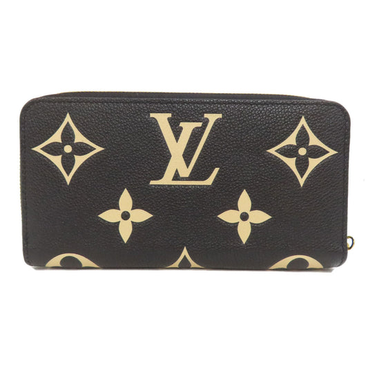 LOUIS VUITTON Long Wallet Purse M80481 Ann Platt black Zippy wallet bicolor Women(Unisex) Used Authentic