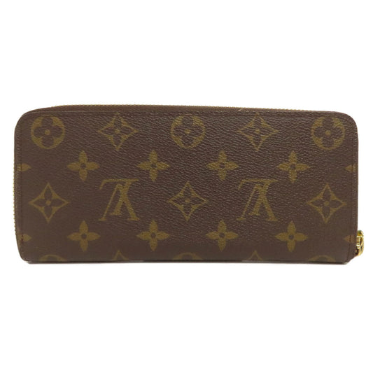 LOUIS VUITTON Long Wallet Purse M60744 Monogram canvas Brown Portefeuille Clemence mens(Unisex) Used Authentic