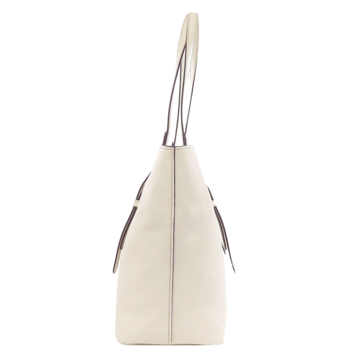 PRADA Tote Bag BR5134 Calfskin white logo Women Used Authentic