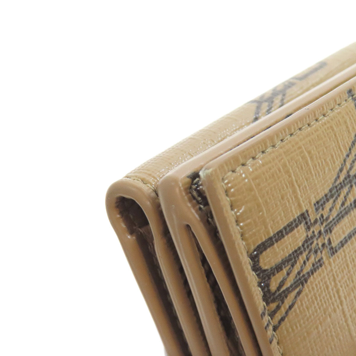 BALENCIAGA Bifold Wallet 594312 PVC Brown BB Tri-fold Wallet Women(Unisex) Used Authentic